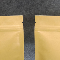 Sac en papier kraft avec fenêtre transparente HD, sac autoportant à fermeture éclair pour aliments, thé, fruits secs, noix, emballage
