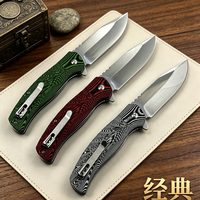 Couteau pliant personnalisable de haute qualité avec manche en G10 et acier 5CR13, portable pour la chasse, le camping et l'EDC, outil de poche