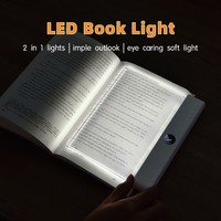 Lampe de lecture LED plate à pince avec gradation progressive, veilleuse de protection oculaire CRI 80-89 pour chevet et dortoir