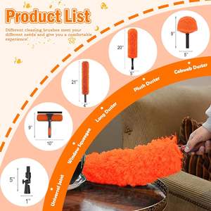 Kit de nettoyage de plafond à long manche extensible de 3,6 m pour ventilateurs de plafond et fenêtres, avec plumeau en microfibre - Product Image 2