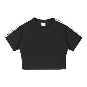 เสื้อครอปแขนสั้น Y2K เสื้อยืดแนวสตรีทแบบบล็อกสีตัดกัน - Product Image 1