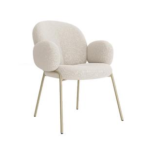 Mobili poltrona Art déco stile Designer tessuto lattiginoso tappezzeria sedie da pranzo con gambe in metallo - Product Image 3