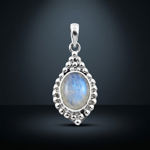 Truly Designer 925 Silver Bohemia Style Women's <b>Wedding</b> Rainbow Moonstone Pendant with Fine Pendants & Charms - Product Image 2