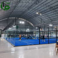 Lapangan Padel Panoramic Standar Pabrik Produksi Besar, Lapangan Tenis Padel Luar Ruangan Segala Cuaca, Set Lengkap Terrain De Padel