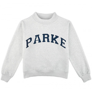 Sweat-shirt respirant style universitaire à col montant en <span class=keywords><strong>tissu</strong></span> éponge décontracté avec lettres brodées sur le devant - Product Image 2