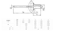 Stock en gros 304 rivet tirant le noyau en acier inoxydable semi-acier à tête ronde M3M4-M6.4 de rivet tirant le noyau à bouche ouverte