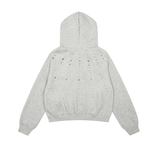 Nueva Chaqueta con Capucha Estilo Americano para Personas Bajas - Sudadera con Capucha Personalizada con Tachuelas Metálicas - Product Image 4