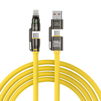 240W 3A pengisian cepat, tipe-c ke mikro/UNTUK iPhone Zinc Alloy + kabel PD silikon 60W USB ke ponsel 1M