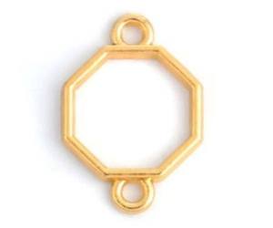 จี้หกเหลี่ยมวินเทจแบบเปิดด้านหลัง ตัวเชื่อมแบบดับเบิ้ลบอลลี่เบเซล เงินแท้ชุบทอง ประดับหยกเขียว ของขวัญวันเกิด - Product Image 5