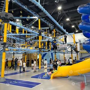 Taman Petualangan Komersial, Permainan Tali Kustom, Peralatan Bermain Anak Dalam Ruangan Dengan Taman Trampolin, Fasilitas Panjat Tebing - Product Image 5