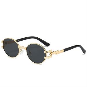 แว่นตาแฟชั่นพังก์ปี 2024 สไตล์เรโทรหรูหรา โลหะ สไตล์สตีมพังก์ ทรงวงรีเล็ก - Product Image 1