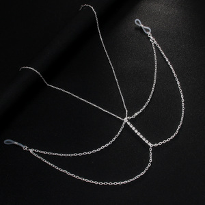 फैशन बॉडी चेन गोल्ड प्लेटेड मल्टीलेयर स्टेनलेस स्टील क्रिस्टल बेली चेन मजेदार राइनस्टोन निप्पल चेन - Product Image 3