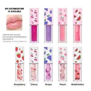 Kit d'huile à lèvres hydratante et repulpante personnalisable MLM, tube carré, design fruité, capuchon personnalisable, gloss à lèvres hydratant - Product Image 4