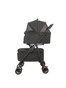 Seyahat dostu 4-Wheel çevre dostu kamuflaj Pet arabası rahat uygun katlanabilir köpek arabası sepeti taşıyıcı fermuar - Product Image 5