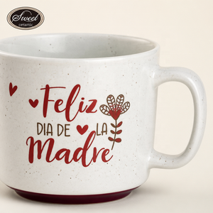 Set di Tazze in Ceramica SWT Personalizzate Stile Nordico 14oz con Base Larga e Motivi Floreali per la Festa della Mamma, Dipinte a Mano - Product Image 4