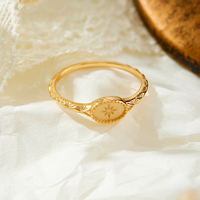 Bague étoile vintage en argent sterling 925 plaqué or 14 carats avec pierres précieuses, finition sablée, de la marque Mlluki Factory