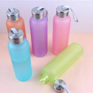 Bouteille d'eau en verre borosilicaté 400/500ml marqueur de temps sans BPA étanche rappel citations fêtes réutilisable fabriqué directement - Product Image 5
