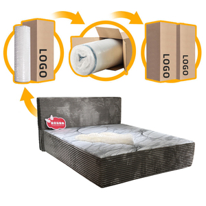 <span class=keywords><strong>Cama</strong></span> de Espuma Comprimida al Vacío con Cabecera, <span class=keywords><strong>Cama</strong></span> Moderna sin Marco con Plataforma Queen/King, Sofá <span class=keywords><strong>Cama</strong></span> Plegable en Caja - Product Image 4