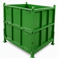 Cage de stockage pliable robuste, conteneur métallique repliable pour la manutention de matériaux industriels, la collecte de déchets, fabricant OEM