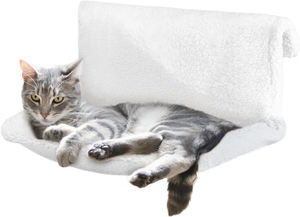 Cama para Gatos con Ventana, Hamaca con Cubierta Extraíble, Cama Plegable para Gatos con Calefacción, Lavable, Percha de Piel Sintética - Product Image 5