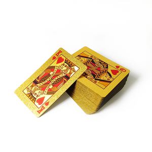 Cartes de poker en feuille d'or, cartes à jouer en plastique PVC imperméables, jeu de cartes de casino en PET durable - Product Image 2