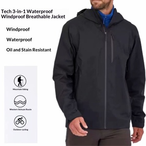 Veste coupe-vent fonctionnelle pour <span class=keywords><strong>homme</strong></span>, fine, imperméable, avec capuche, pour le sport - Product Image 4
