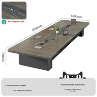 Table de conférence en bois, forme allongée, minimaliste, écologique, ensemble de chaises pour salle de réunion, 11-20 personnes, formation des employés