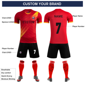 Ensemble de maillots de football personnalisables unisexes, maillot de football en mesh pour hommes et femmes, kit uniforme personnalisé pour adultes - Product Image 2