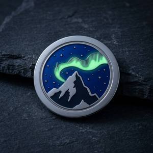 Medalla Luminosa Creativa Aurora Mountain de Aleación de Zinc que Brilla en la Oscuridad, Premio <span class=keywords><strong>para</strong></span> Carreras de Trail y Competiciones al Aire Libre - Product Image 1