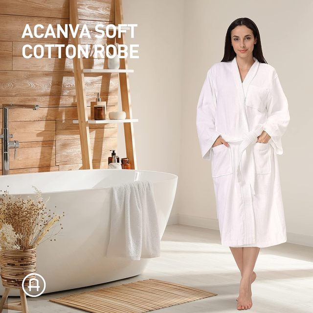 2023 Best-selling Cotton Adult Bathrobe Women's & Men's Terry Robe Plush Cotton Spa Kimono Towel Bathrobe