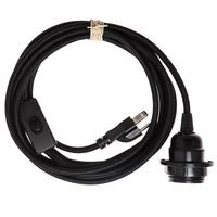 Câble textile à conducteur solide de 1,5 m, douille à vis pour lustre, support de lampe E27 avec interrupteur, kit de fixation suspendu en métal, isolation en PVC