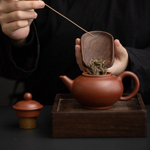 Cuchara de té de madera de nogal, cuchara ovalada de madera maciza para accesorios de la ceremonia del té Kung Fu - Product Image 4