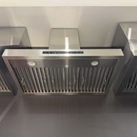 Penghisap Asap Dapur Komersial 36 Inci 900CFM dengan Bodi Baja Tahan Karat, Filter Baffle, Kontrol Inframerah, Lampu LED