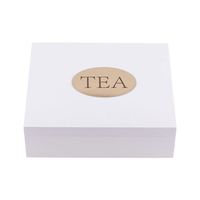 Boîte à thé aux herbes rectangulaire en bois faite à la main Alokozay, saison de Jeddah, KSA