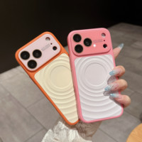 Coque de protection en TPU liquide effet peau ondulée avec blocs de couleur, compatible avec iPhone 18 Pro Max