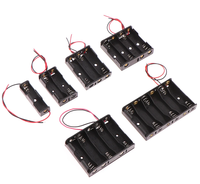 Soporte para pilas AA FYX, caja de plástico con 1, 2, 3, 4, 6 u 8 ranuras, con cable, cubierta y clip de resorte, fuente de alimentación para electrónica DIY