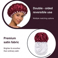 Bonnet de nuit en satin double couche 61g pour femmes aux cheveux bouclés ou longs, couture plate, OEM ODM