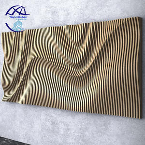 Pannello Murale Moderno Artistico 3D in Alluminio con Effetto Ondulato e Venature del Legno per Elevare la Decorazione della Tua Parete - Product Image 5