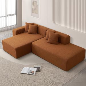 Divano a Tre Posti in Stile Italiano Moderno e Semplice, Componibile, per Soggiorno, Personalizzabile in Tessuto ad Alta Elasticità - Product Image 4