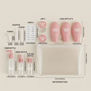 Travel <b>Refillable</b> <b>Bottle</b> Set Spray Lotion <b>Shampoo</b> Shower Gel Tube Bottling Cosmetic Empty Liquid Container Portable Tool - Product Image 3