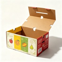 Op maat bedrukte gegolfde fruitkartonnen doos met ventilatie, kartonnen fruitverpakking voor export van vers fruit