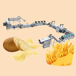 500kgh French Fries Potato Flakes Banana Chips Crisps Making Production Line Machine potato chips frying machine