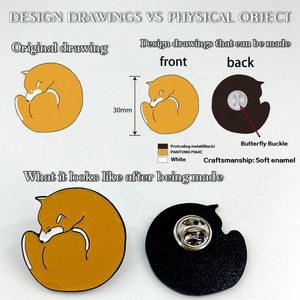 Insignia <span class=keywords><strong>de</strong></span> esmalte duro <span class=keywords><strong>de</strong></span> dibujos animados, broche metálico <span class=keywords><strong>de</strong></span> <span class=keywords><strong>anime</strong></span>, insignia <span class=keywords><strong>de</strong></span> pecho con pintura horneada, pines huecos, insignia personalizada con logotipo <span class=keywords><strong>de</strong></span> empresa - Product Image 4
