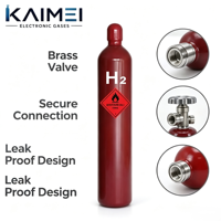 KAIMEI Gas de Hidrógeno H2 de Alta Pureza 5N, Gas de Equilibrio, Gas Mezclado para Doping B2H6 PH3 TMB, Cilindro para Semiconductores, Certificado ISO9809 DOT 150