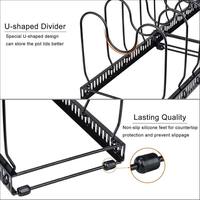 Étagère organisatrice extensible pour casseroles et poêles en fer avec 10 séparateurs réglables, à fixer au mur pour armoire et comptoir