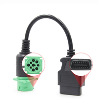 Adaptador OBD2 de Repuesto para Camiones, J1962 OBD II de 16 Pines Macho a Tipo 2 Verde J1939 de 9 Pines Hembra, Cable de Diagnóstico