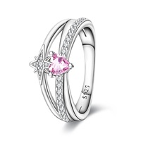 Bague OEM Neuve Originale en Argent Sterling 925 avec Zircon Bleu Rose Violet Scintillant, Motifs Papillon, Abeille, Fleur, Arbre, Amour Éternel, Bijou 925