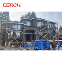 DERCHI NFRC, diseño minimalista moderno, reemplazo de perfil fino de aluminio Low E, ventanas abatibles negras insonorizadas para EE. UU.
