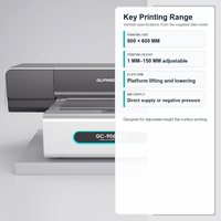 Imprimante UV GC-9060UV 90x60cm haute résolution, machine de polymérisation UV LED à plat réglable en hauteur de 150 mm pour articles promotionnels