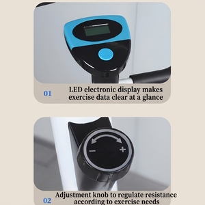 Vélo de fitness silencieux à transmission par courroie, vélo d'appartement pour entraînement cardio à domicile avec siège réglable - Product Image 2